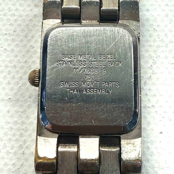 Anne Klein Gold Tone and Silver Tone WATCH with Roman Numerals. Art Deco Style. - Picture 4 of 6